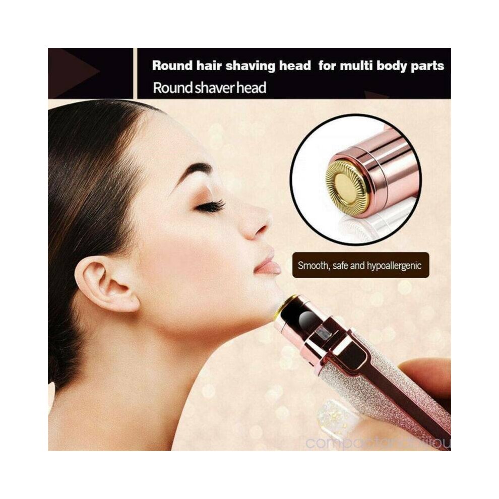 (Starry Sky) Flawless Brows Facial Hair Remover for Women 2 in 1 Electric Eyebrow Trimmer Face Hair Removal Painless Electric Remover Lady Shaver
