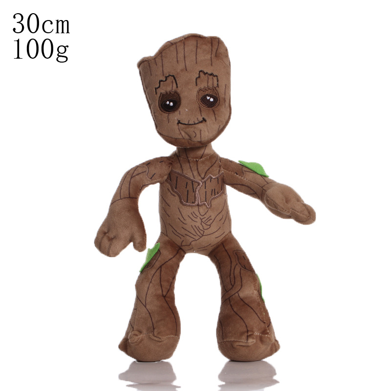 (Black) Groot Soft Plush Toy Cute Doll Soft Stuffed Collectable Birthday Christmas Toys Gifts Home Decoration