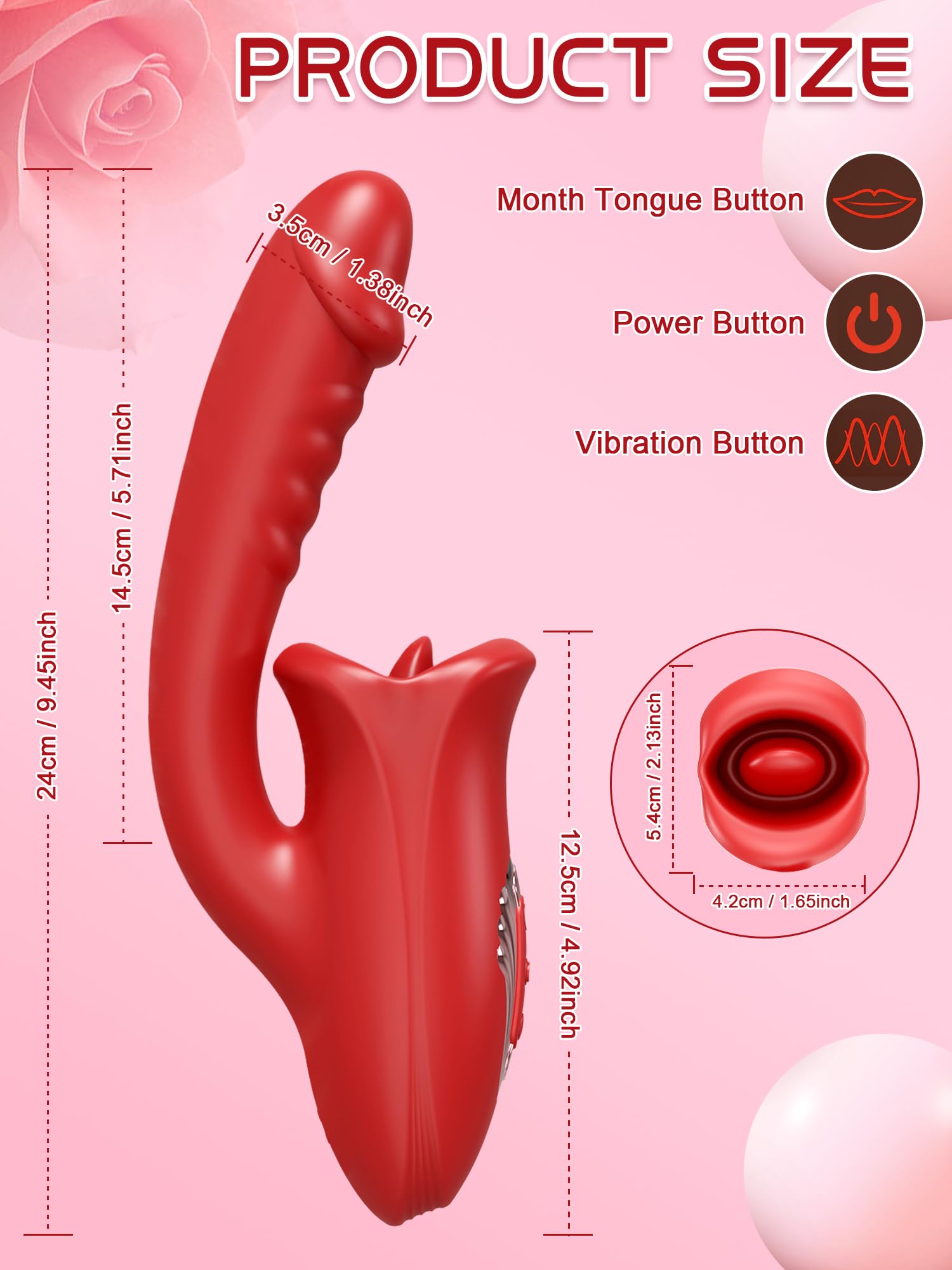 Tongue Sex Toys Realistic Dildo Vibrator 3 in 1 G Spot Vibrator for Women Clitoral Vibrators Tongue Licking Nipple Clit Stimulator Adult Toys Men Couple