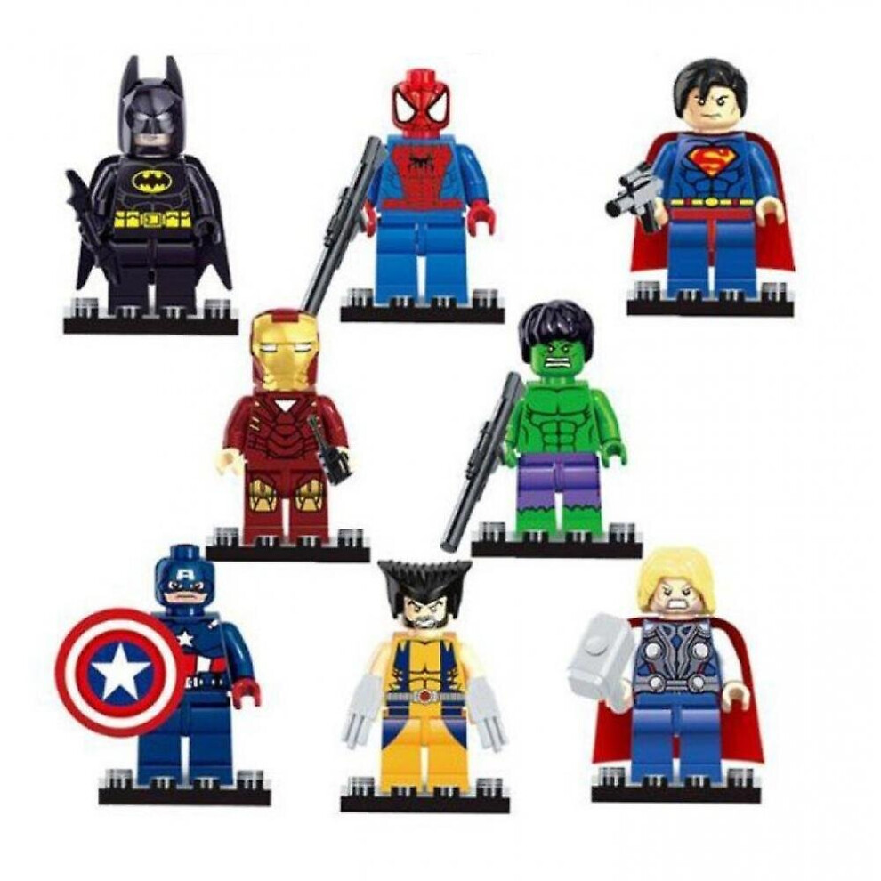 8Pcs Marvel Avengers Super Hero Comic Mini Figures Dc Minifigure Gift Fits Lego