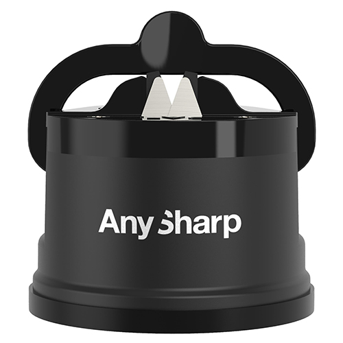 AnySharp Knife Sharpener, Hands-Free Safety, PowerGrip Suction, Safely Sharpens All Kitchen Knives, Ideal for Hardened Steel & Serrated, Worlds Best, Compact, One Size