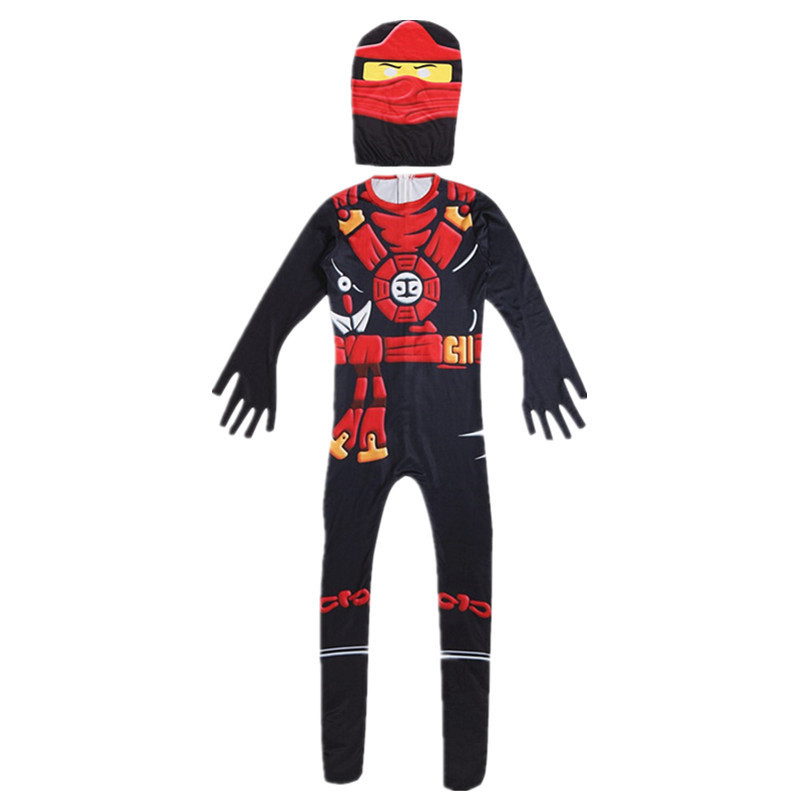 (Red 110) Ninja Kids Jumpsuits Superhero Halloween Costumes Samurai Knight Cosplay Anime Carnival Masquerade Mask Zentai Boys Girls Christmas Party Dress Up
