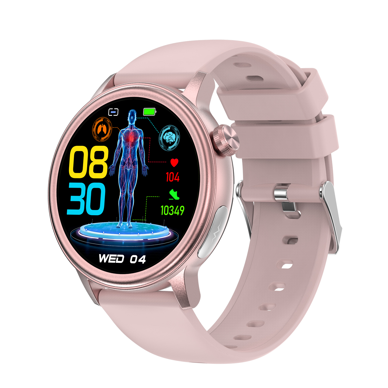 (Black) Women Smart Watch Blood Sugar Health ECG Blood Pressure Blood Lipid Blood Oxygen Monitoring Bluetooth Call Watch