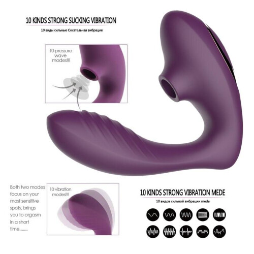 (Purple) Sucking Clitoris Vibrator Oral Tongue Wearable G-Spot Clit Stimulation