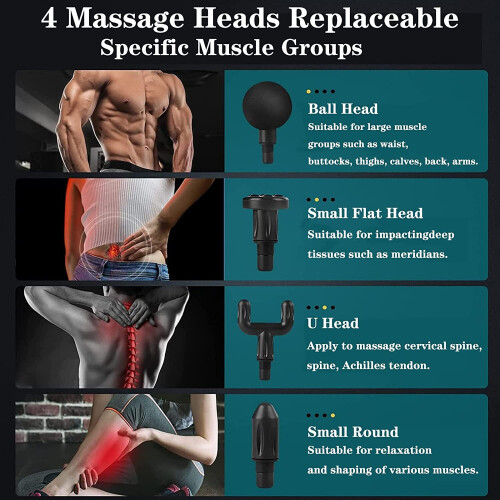 Cordless Massage Gun 6 Speeds Handheld Deep Tissue Muscle Massager