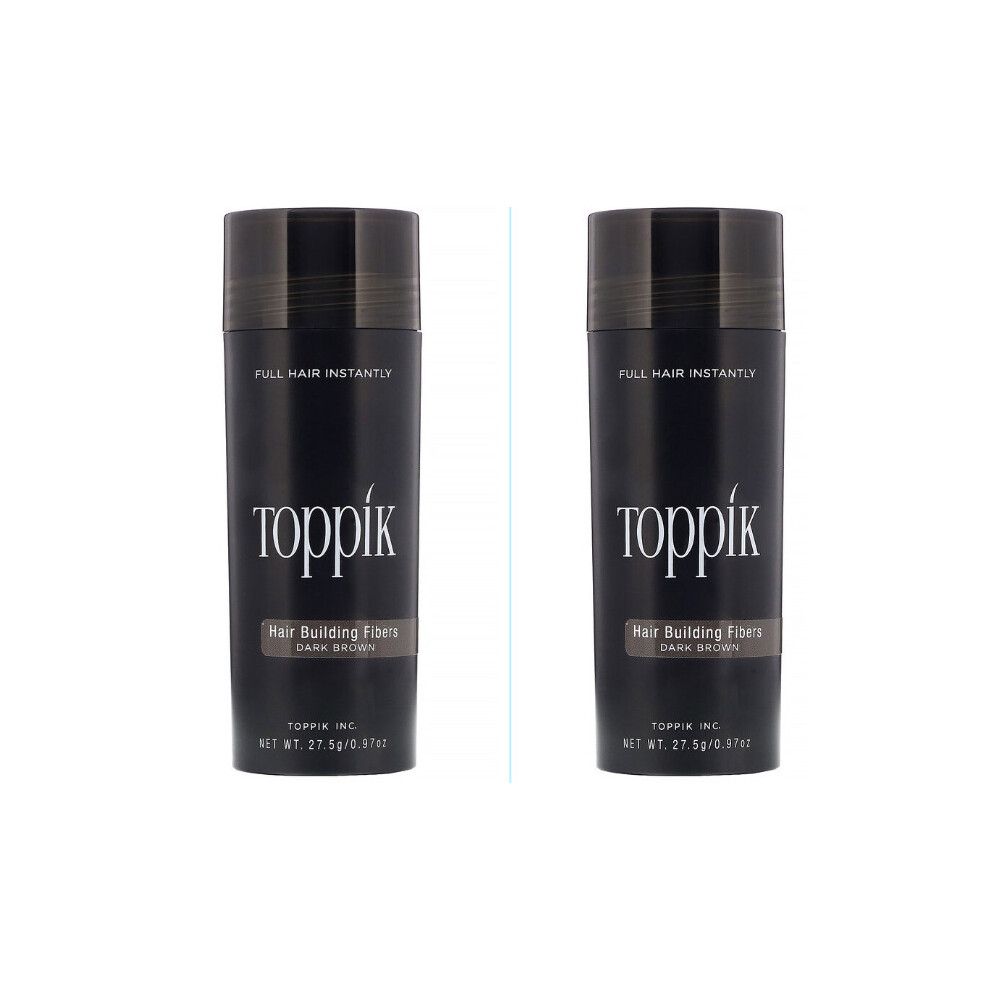 DARK BROWN Toppik Hair Building Fibres | 27.5g (pack of 2)