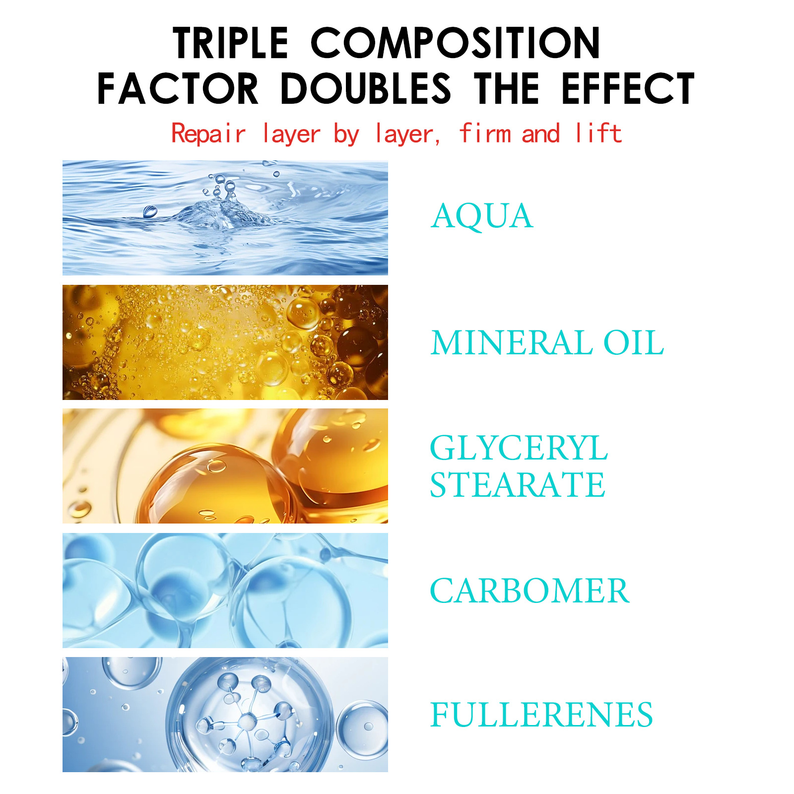 Face Cream Collagen Hyaluronic Acid Skin Care Removal Wrinkle Anti Aging Fade Fine Lines Moisturizing Shrink Pores Whitening Vitamin Retinol Brighten