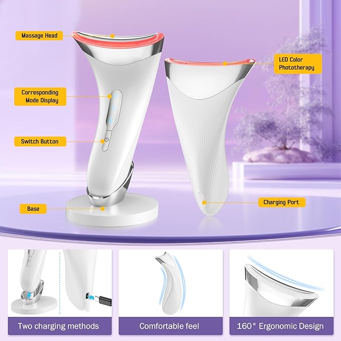 Face Massager Facial Lifting Device Electric Neck Care Lift Machine Women Heat EMS Microcurrent LED Face Toning Devices Anti Wrinkle Anti Aging Sculpting