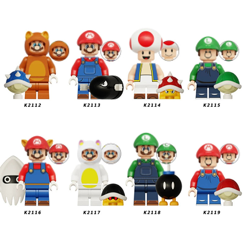 8PCS Super Mario Minifigures Building Blocks Toys Fit Lego
