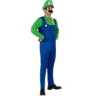((Men) Green Luigi, L) Boy Super Mario Costume Party Cosplay Fancy Dress Outfits Hat Set