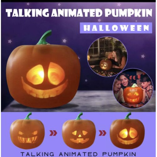 Animated Talking Pumpkin Halloween Party Scary Jabberin Jack Ghost