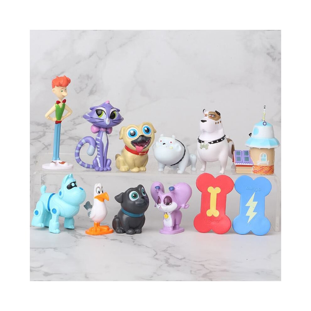 12pcs Puppy Dog Pals Action Figure Cake Toppers