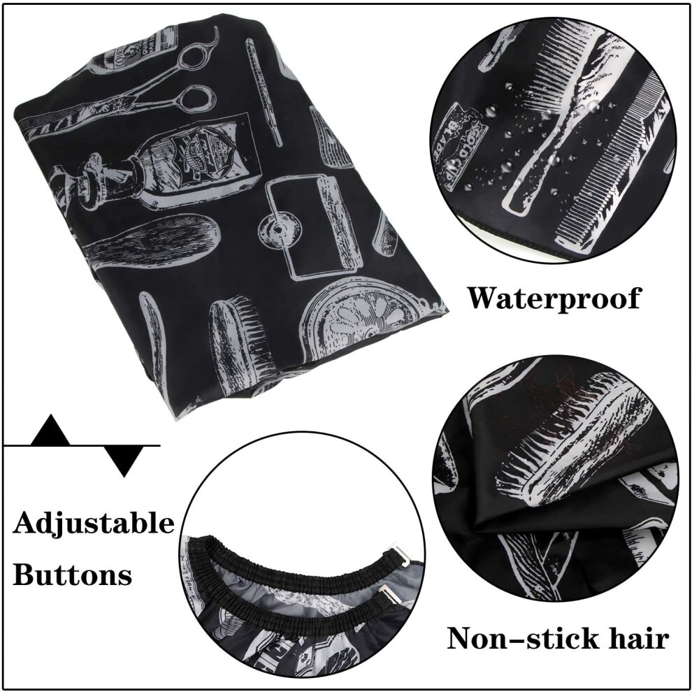 Professional Hair Cutting Cape with Neck Duster Brush, Salon Barber Cape, Hair Cutting A