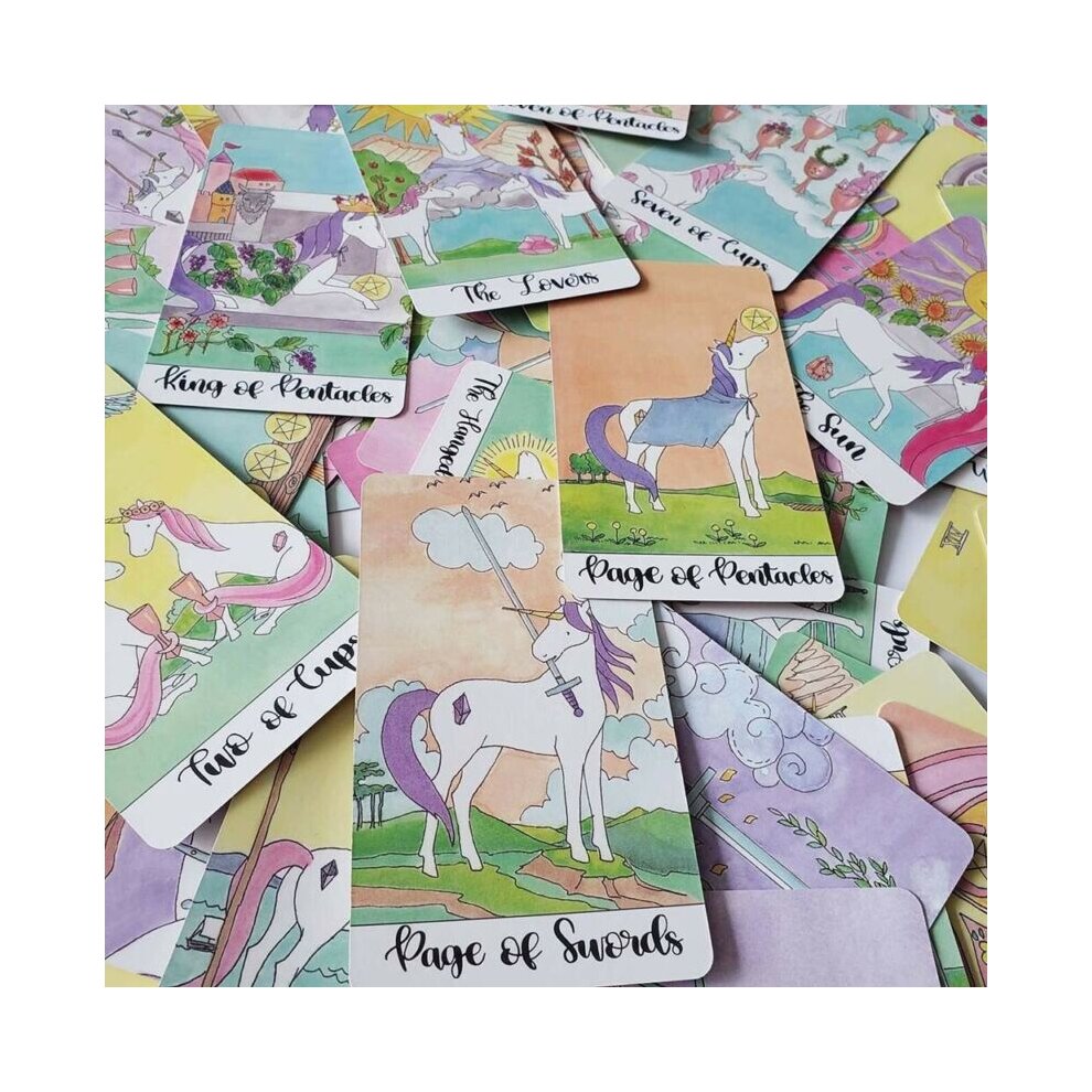 Crystal Unicorn Tarot Decks English Fortune Tell Divination Oracle Card Game