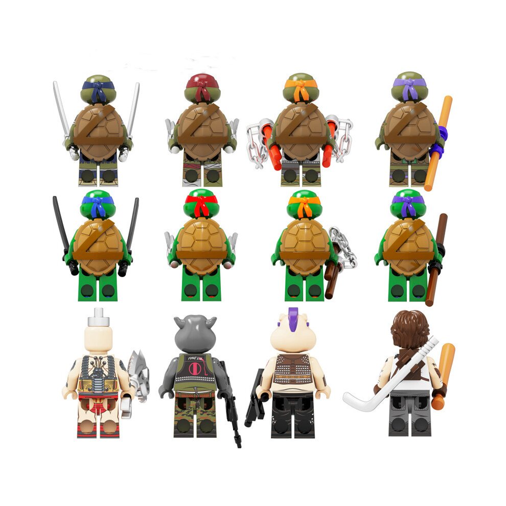 12PCS Teenage Mutant Ninja Turtles Figures Toys Fit Lego