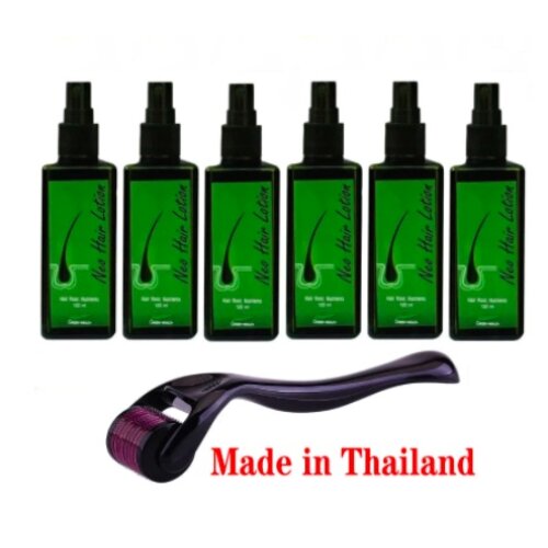 Neo Hair Lotion Hair Root Nutrients 120ml (Pack of 6) with Derma Roller 0.3mm
