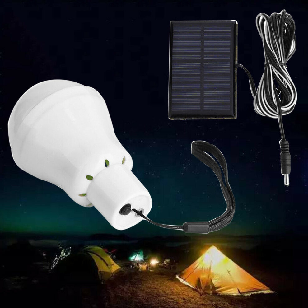 Solar Panel Power LED Bulb Lights Rechargeable Outdoor Camping Tent Lamp