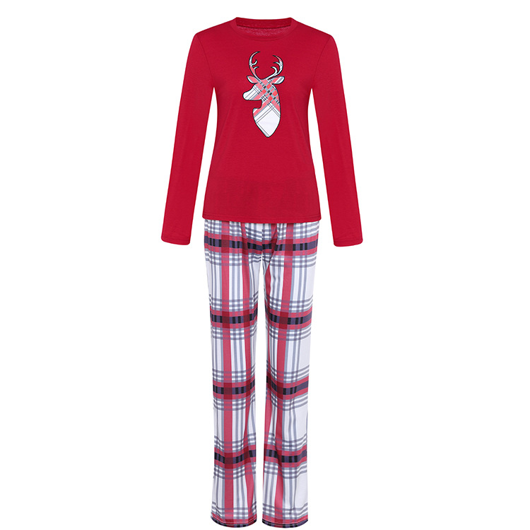 (2T Kids) Family Matching Christmas Pyjamas Set Reindeer Pajamas PJs Set Xmas Sleepwear Nightwear for Mens Womens Adults Kids 2022