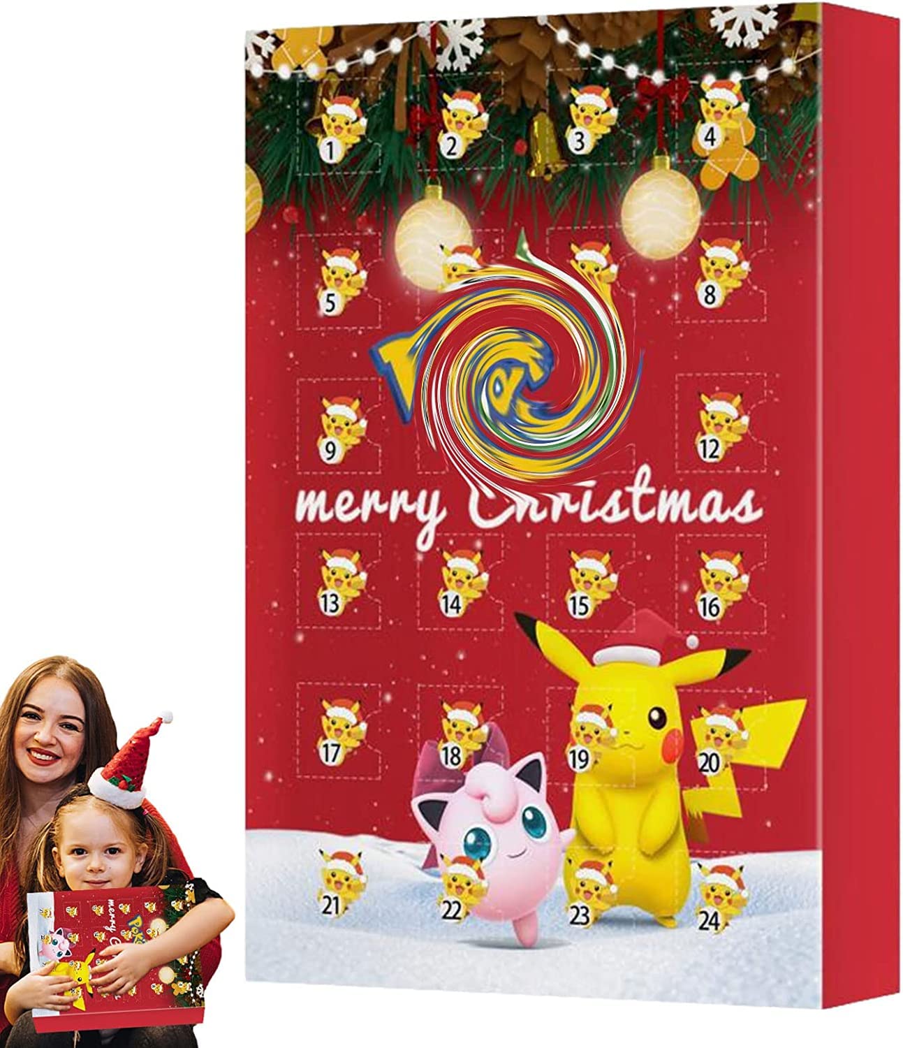 Pokemon Advent Calendar 2023 Countdown Calendar with 24pc Anime Pikachu Figures Cartoon Mini Model Doll Toys Gift Box for Kids Teens Party Favors Supplies