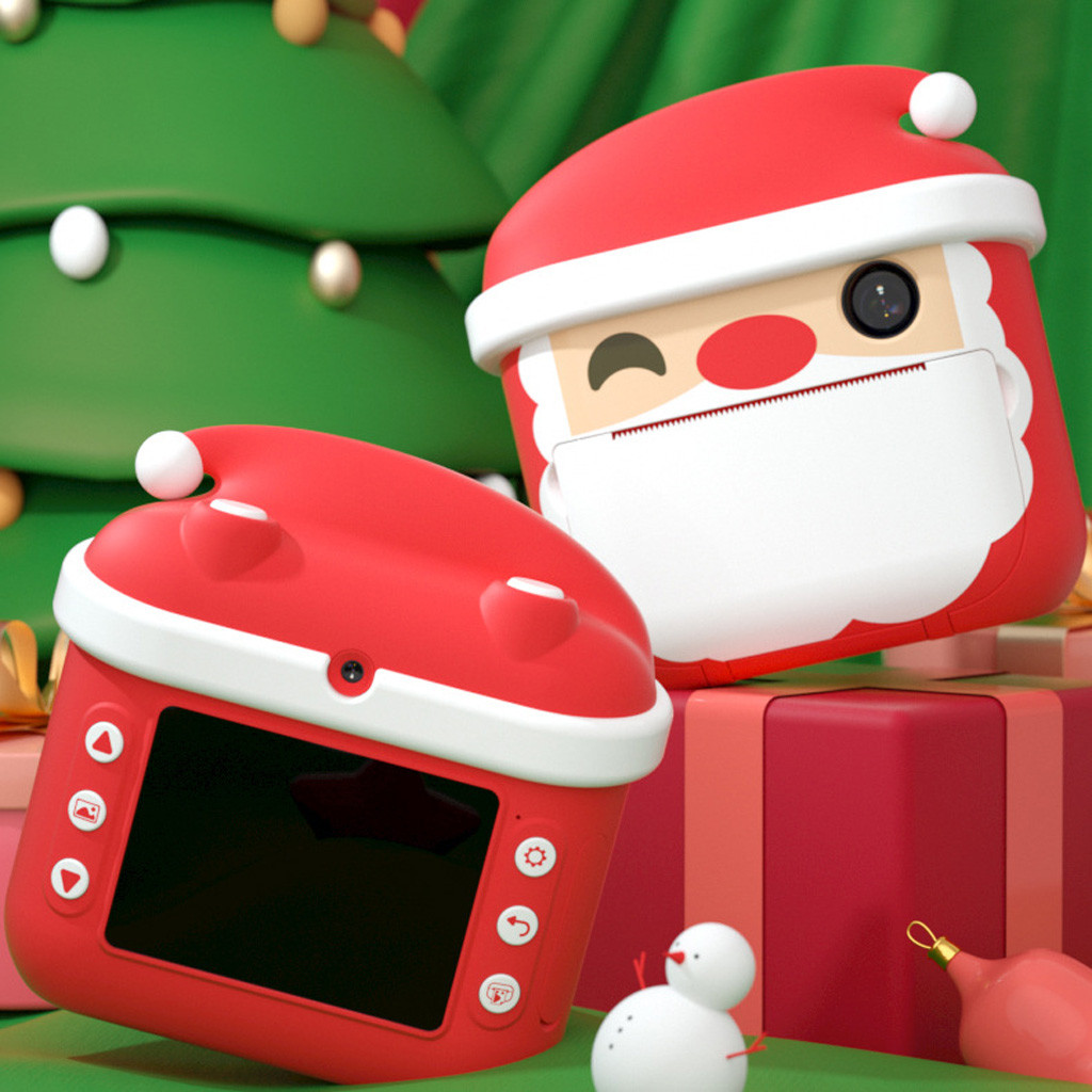 Instant Print Cameras 1080P Video Photo Digital Camera Mini Christmas Style HD Video Recorder with 32GB Memory Card Christmas Gift for Child Toys
