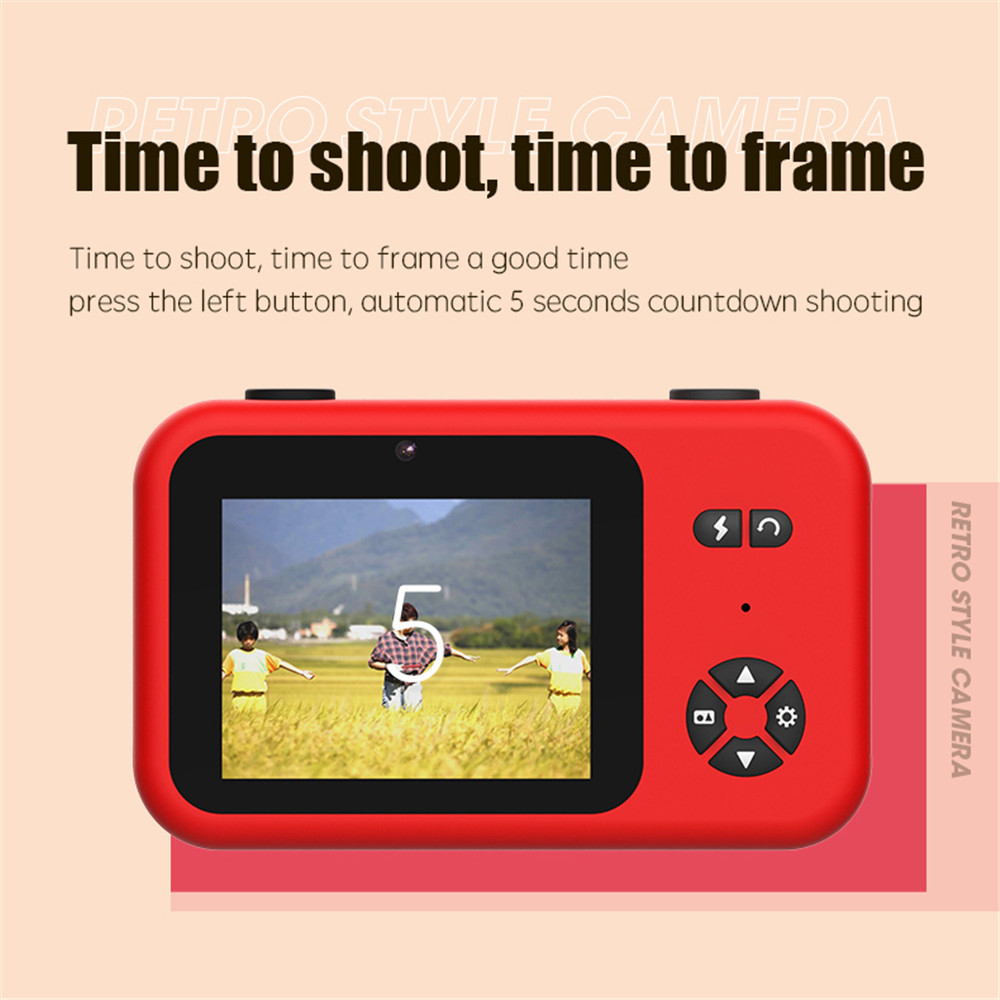 (Yellow) Digital Camera Kids Camcorder Video Recorder Child Camera Toys Outdoor Plays Dual Lens 50 MP 1080P HD IPS Screen with 32G TF Card for Toddler Boys Gifts
