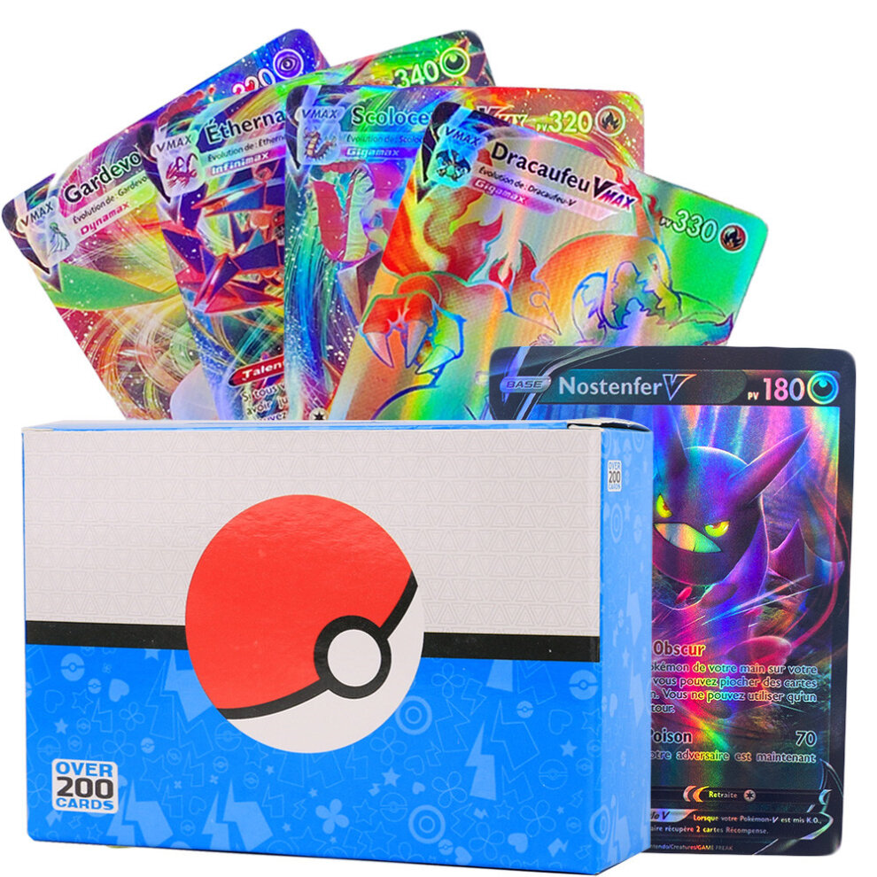 Pokemon Cards Vmax Battle Game Cards Trading Collection Shining Playing Cards 200pcs Rare Cards Collection Gift for Kids and Fans