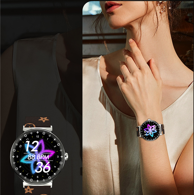 NFC Function Bluetooth Calls Music 1.28 Inch New Colorful Light Smart Watch Women