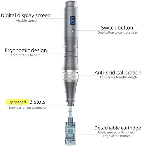 Dr. Pen Ultima M8 Microneedling Pen Professional Electric Auto Derma Pen Wireless Microneedle Needling Anti Aging Skin Care Tool Kit with 50pcs Needles Cartridges