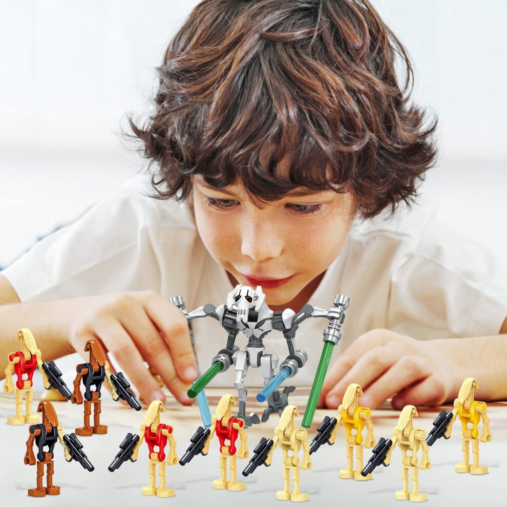 (21 Pcs Set) Star Wars Building Block Sets Toys Mini Bricks Figures Minifigures Battle Droid Toys Collectibles For Boys Fans Gifts Fit Lego
