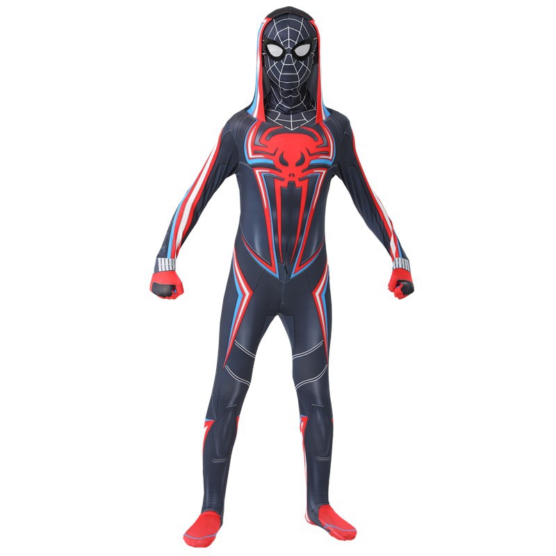 (110cm) Superhero Black Spider-Man 2099 Costume for Kids Spider Costume for Halloween Carnival Cosplay Costume