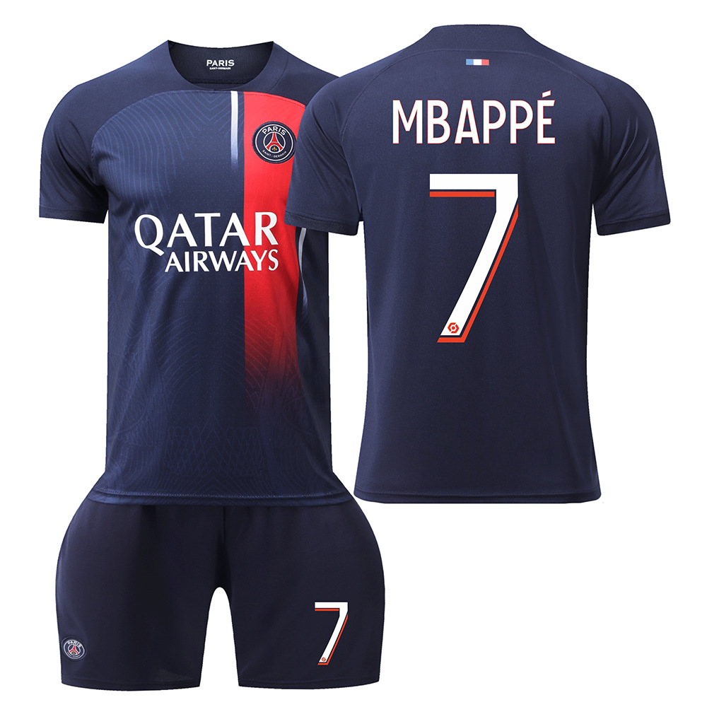 (Kids 16) Paris Saint-Germain 2023-2024 Mbappe No.7 Home Soccer Jersey Football Kits