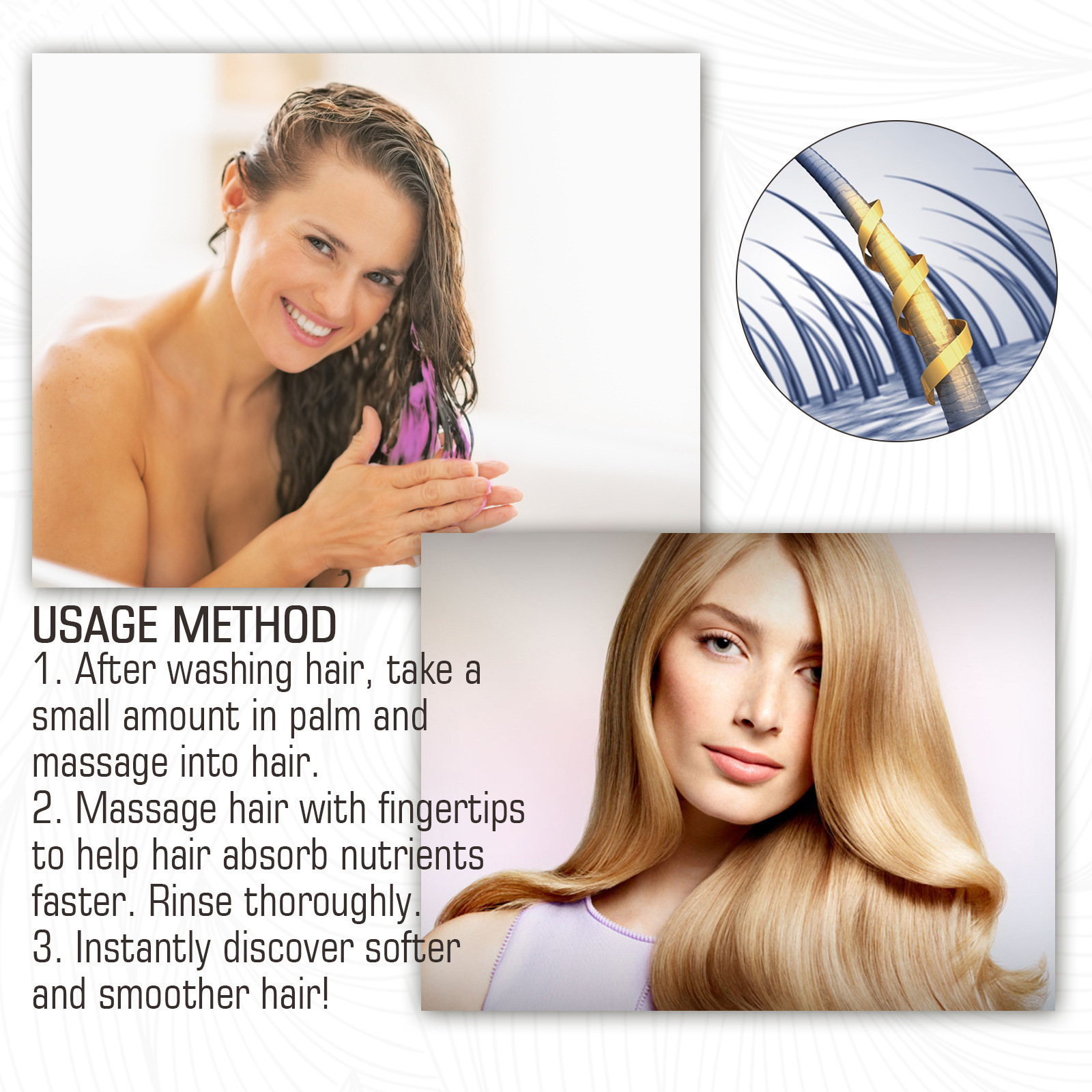 Keratin Repairing Hair Mask Moisturizing Damaged Repairing Mask Moisturizing and Anti Curling Strong Salon Curling and Nourishing Mask Hair Treat