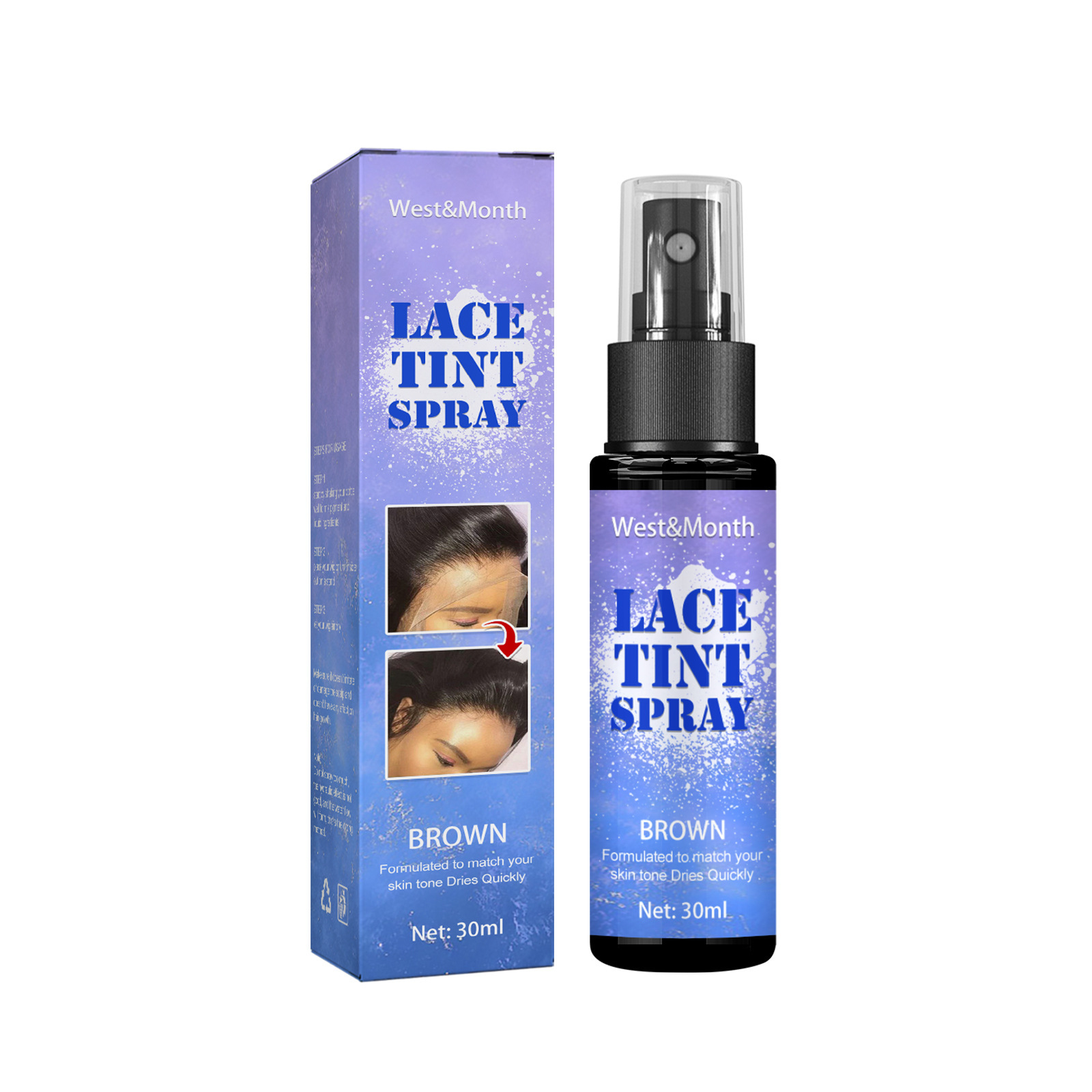Wigs Lace Tint Spray Seamlessly Blended Spray For Wigs Natural Lace Tint Mousse Strong Natural Finishing Even Spray Hair Salon 30ml