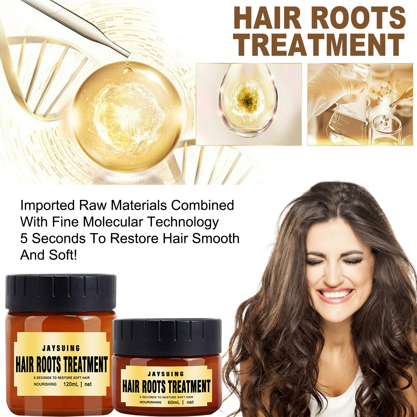 (60ml) Magical Hair Mask Hair Curling Cream Repair Damage Frizzy Treatment Scalp Hair Root Shiny Balm Straighten Soft Care Product