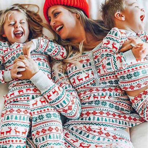 Christmas Family Matching Pajamas New Year Xmas Father Mother Kids Baby Clothes Set Dad Mom And Daughter Son Pyjamas Outfit