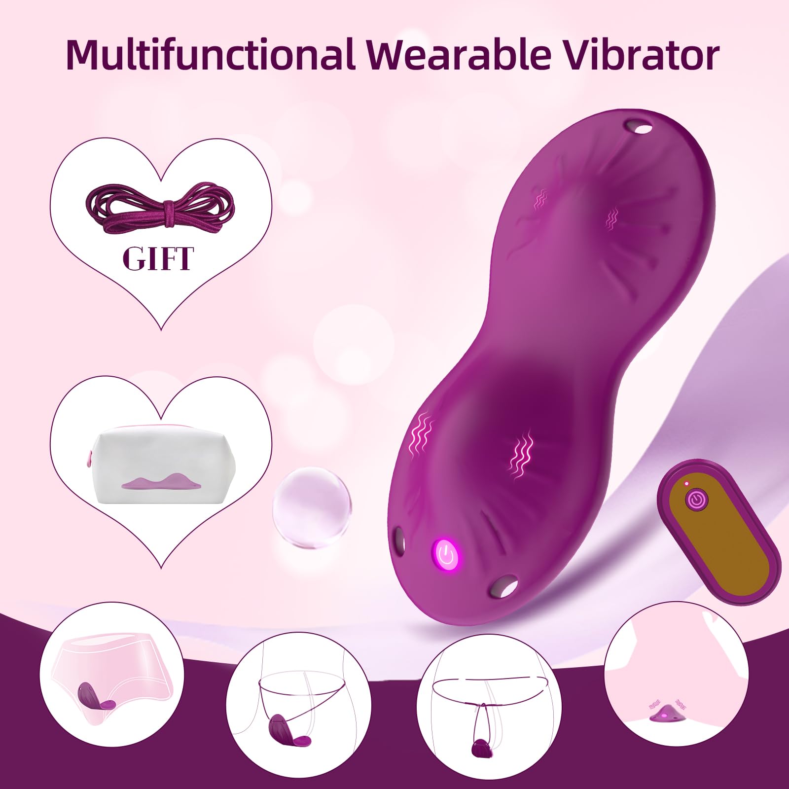 Wearable Panty Vibrators Sex Adult Toys Mini Vibrator Modes Panties Clit Stimulator Dildos Massager for Beginner Couples Women with 10 Vibration