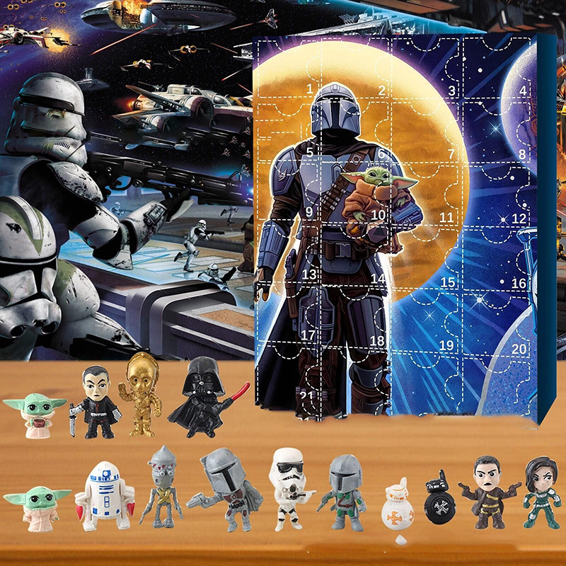 2023 Christmas Advent Calendar 24 Days Christmas Countdown Calendar Blind Box Star Wars Youda Minifigures Collectible Ornament Toy for Kids