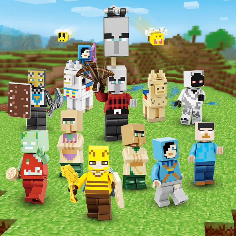 Minecraft Mini Figure Set Building Blocks Animal Figures Cartoon Game Character Toys 14pcs Kit Birthday Gift Kid Construction Toy Compatible with Lego