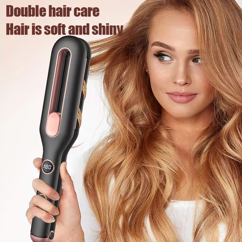 Hair Straightener Ceramic Wide Flat Iron Hair Straightener Heat Up Hair Straightener Curling Iron Portable Hair Styling Tools for All Hair Types