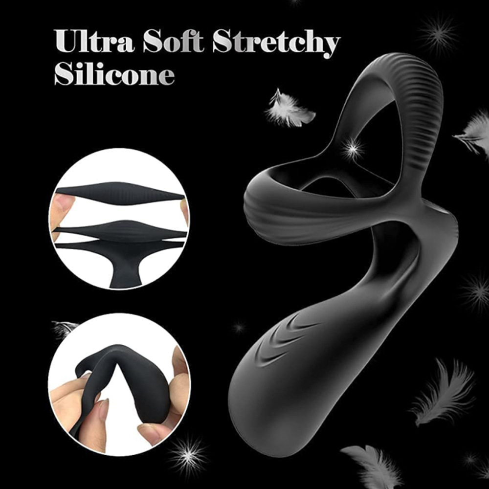 Big Dick Silicone Penis Ring Gay Tool Men Sex Toy Male Masturbation Cup Glans Vibrator Penis Exerciser Massager Adjustable Delayed Ejaculation Trainer