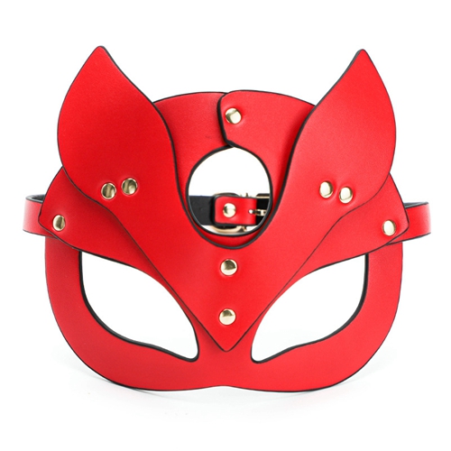 Erotic Women Sexy Mask Half Face Fox Cosplay Leather Sex Mask Halloween Party Mask Masquerade Ball Fancy Masks Punk Collar BDSM Dressing Prop Costume