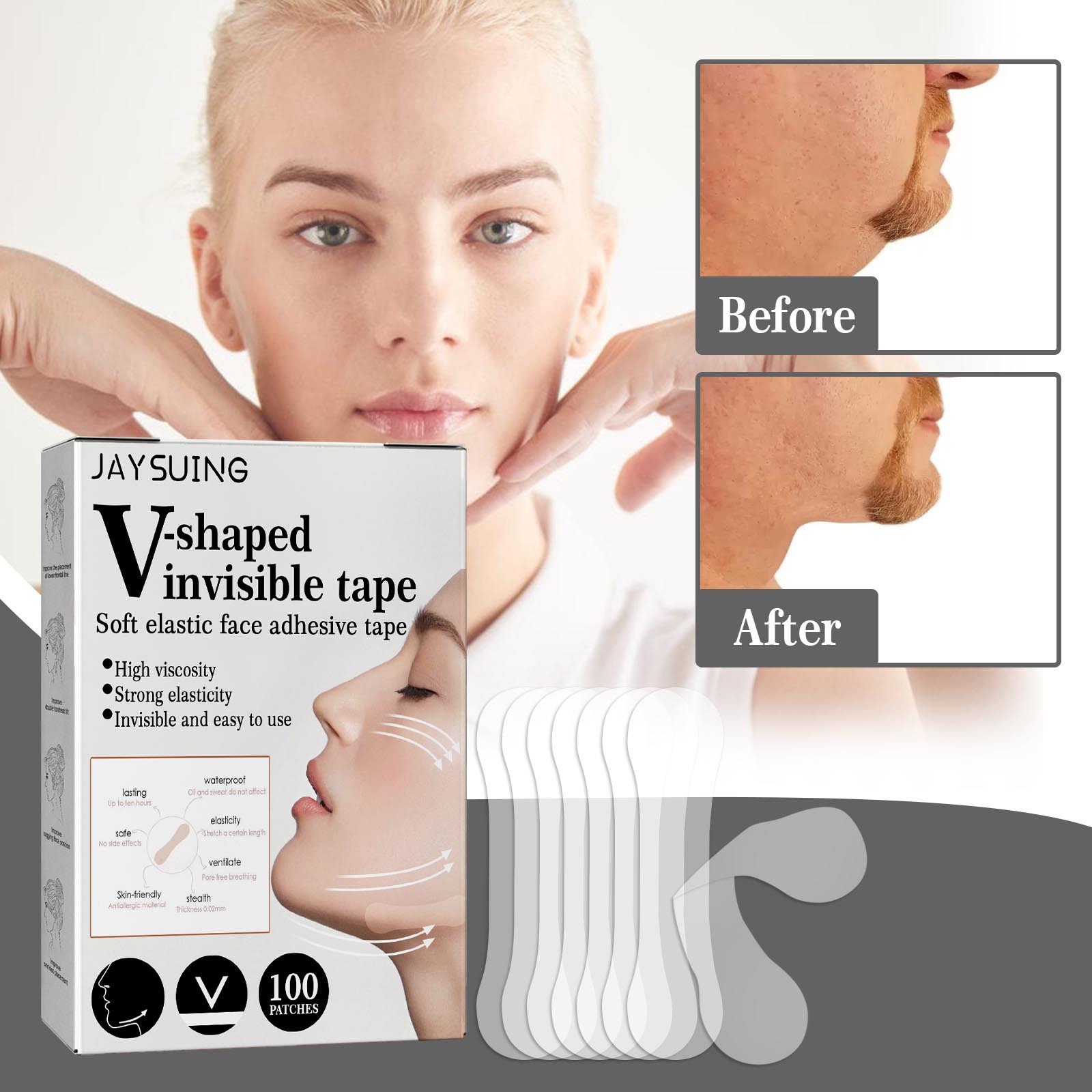 (1 PC) Invisible Face Lift Patch Anti Wrinkle Sticker Silicone Face Forehead Neck Skin Care Lifting Patch Anti Aging Facial Firming Pad Skin Care