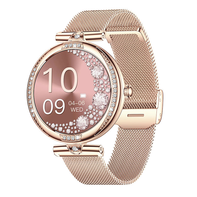 Rosegold Smart Watch For Lady Bluetooth Call Fitness Women Smartwatch DIY Dials