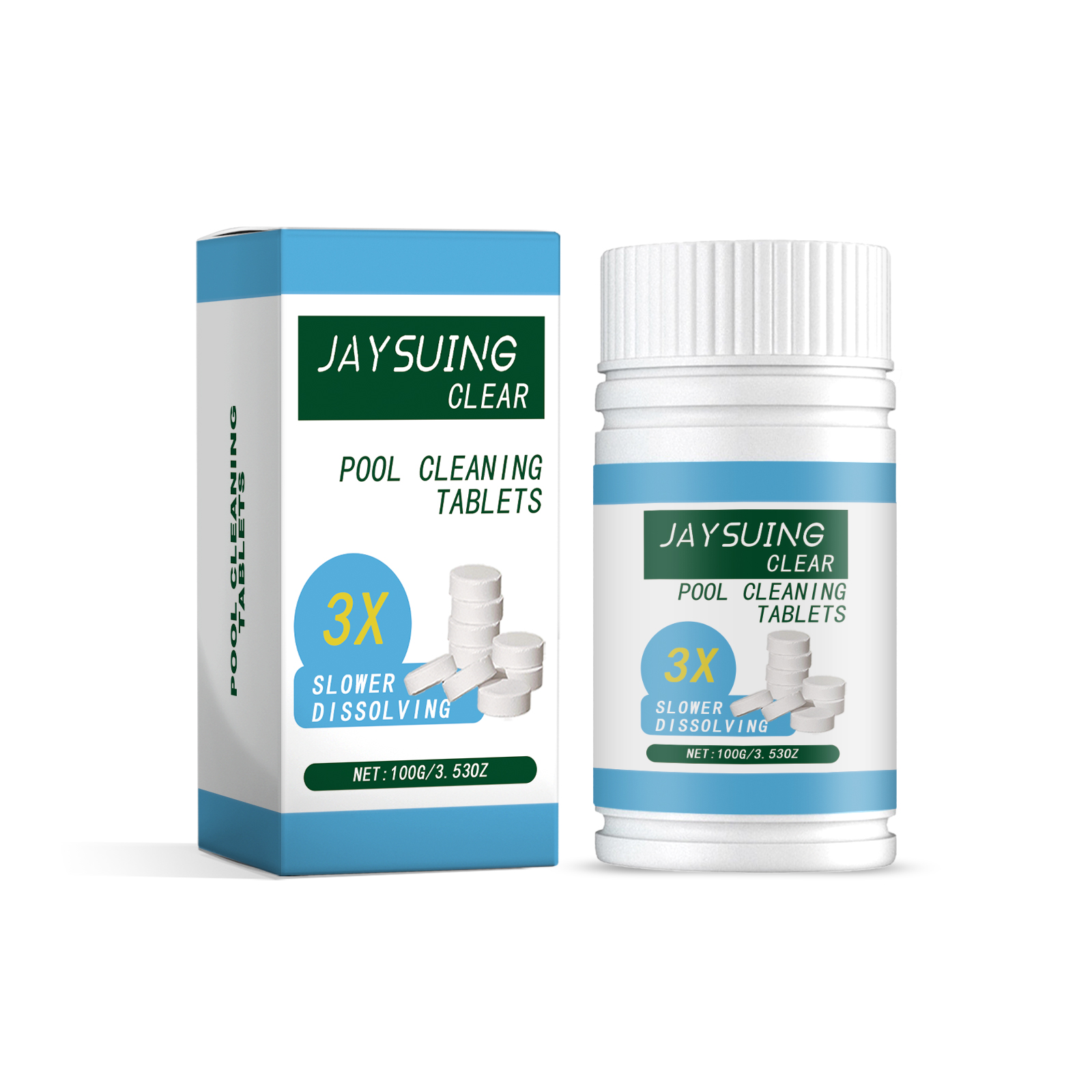 Swimming Pool Chlorine Tablet Pool Cleaning Effervescent Tablet Quick Dissolving Chlorine Pill Sanitizer Water Clear Maintenance ﻿