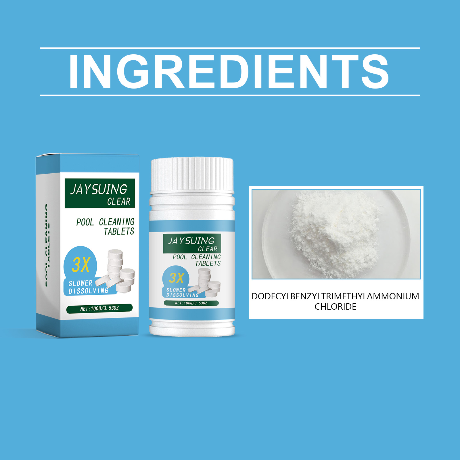 Swimming Pool Chlorine Tablet Pool Cleaning Effervescent Tablet Quick Dissolving Chlorine Pill Sanitizer Water Clear Maintenance ﻿