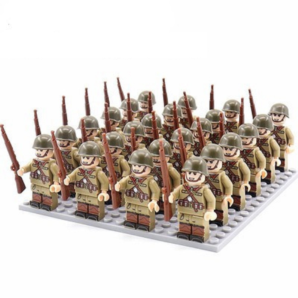 (Army A) Army Mini Figures Multinational Soldiers Building Blocks Inspire Creativity Gift for Kids Strategy Game Collectible Series