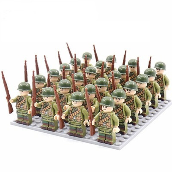 (Army A) Army Mini Figures Multinational Soldiers Building Blocks Inspire Creativity Gift for Kids Strategy Game Collectible Series