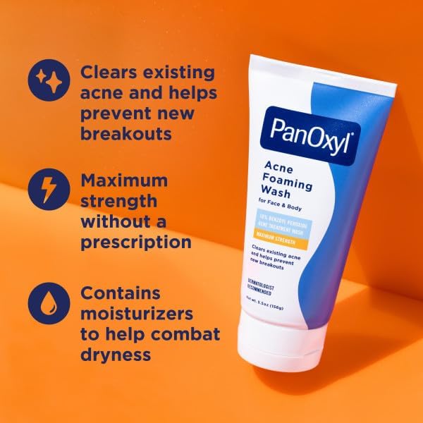PanOxyl Face and Body Bundle Acne Foaming Wash Benzoyl Peroxide 10 Percent Acne Treatment Bar 10 Percent Benzoyl Peroxide Adapalene 0.1 Percent Leave-On Gel