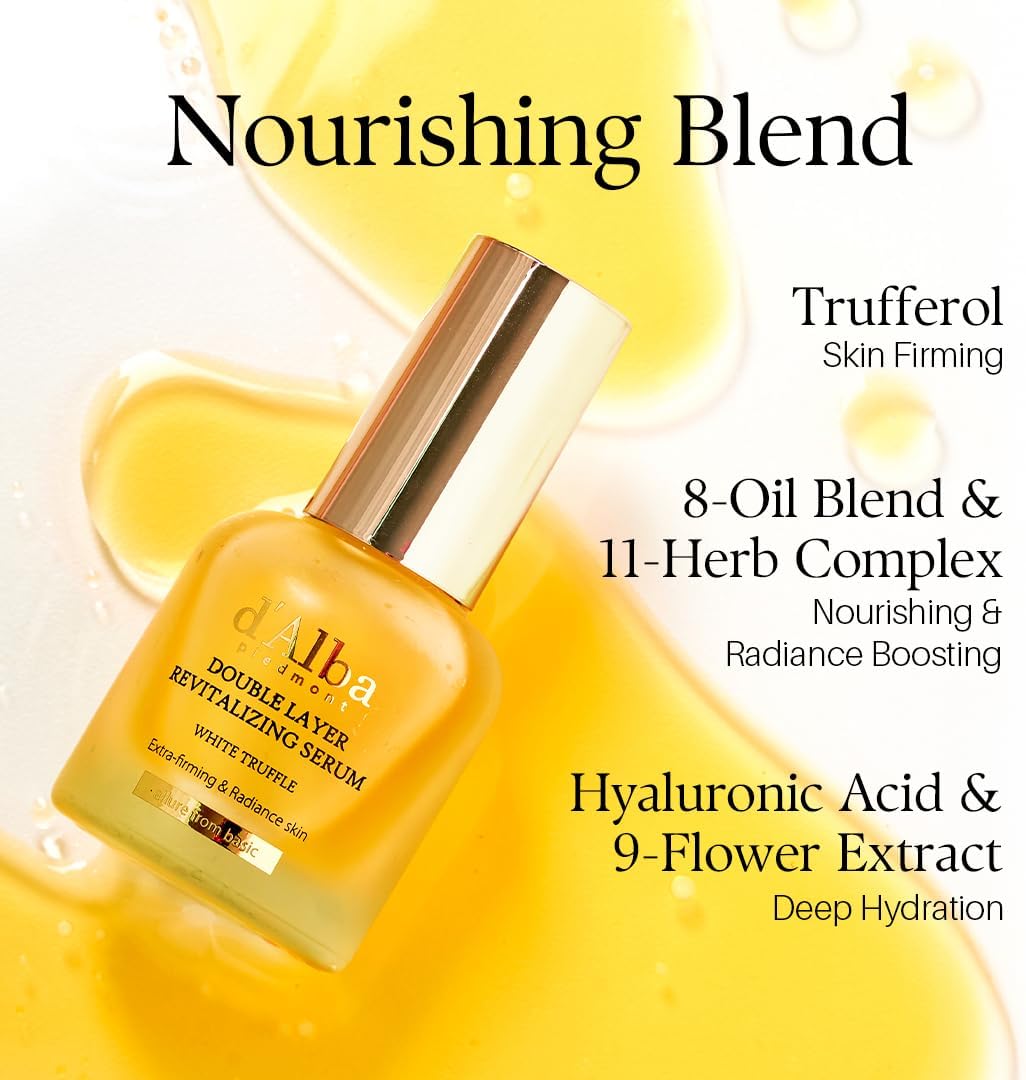 dAlba Piedmont Italian White Truffle Double Layer Revitalizing Serum Hydration Hyaluronic Acid Centella Asiatica Skin Firm Tighten Long-lasting Korean Skin Care