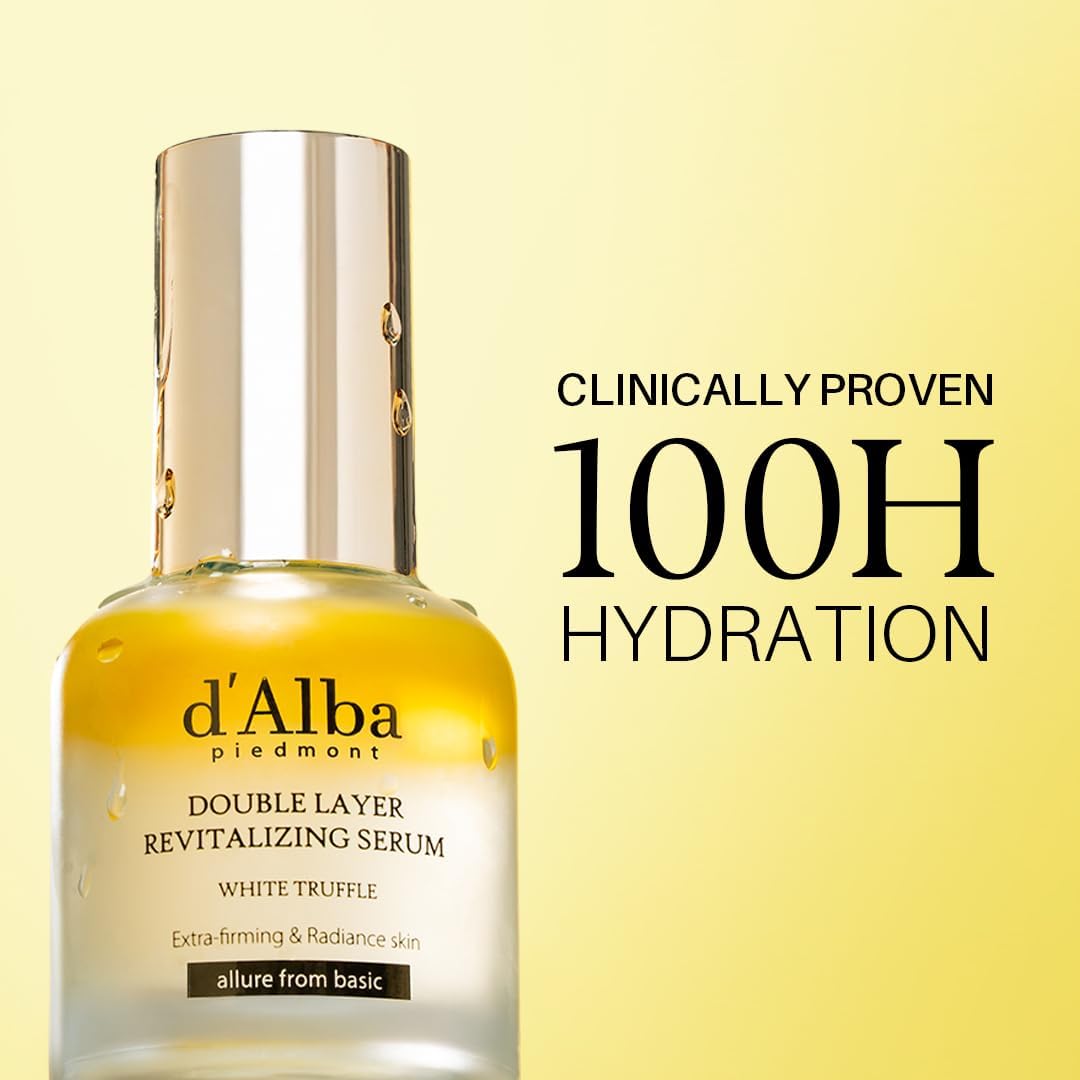 dAlba Piedmont Italian White Truffle Double Layer Revitalizing Serum Hydration Hyaluronic Acid Centella Asiatica Skin Firm Tighten Long-lasting Korean Skin Care